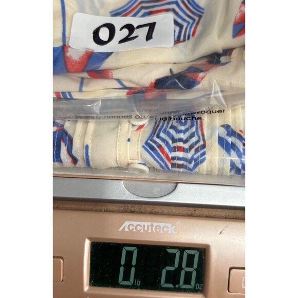 Talbots Women's Top‎ Size Small Umbrella Print Short Cap Sleeve White blue red - Picture 6 of 6